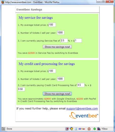 Evenbee Savings Calculator