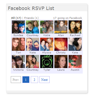 Facebook Attending List