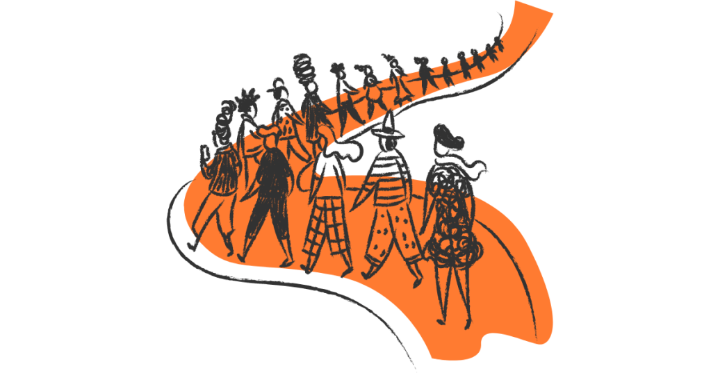 line of people, waiting list